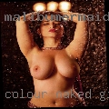 Colour naked girls standing