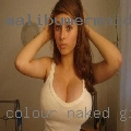 Colour naked girls standing